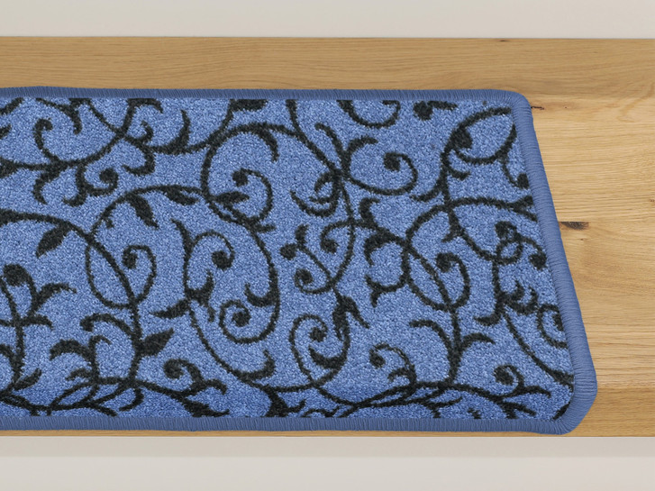 Bijou Home & Office Floral  Stufenmatte Rechteckig Wunschmass in Blau - TS503262