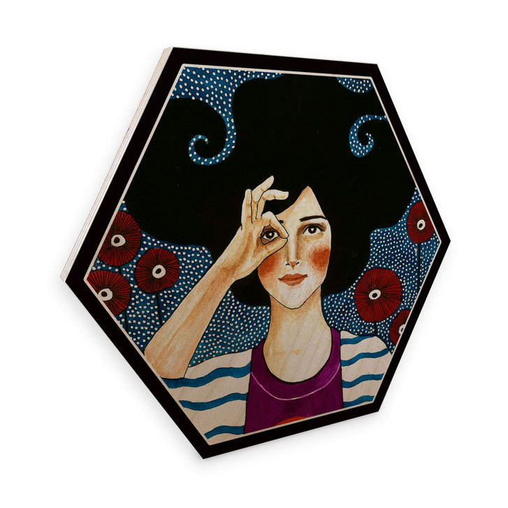 Hexagon - Holz Birke-Furnier - Hülya - Moment des Trostes - WA253253