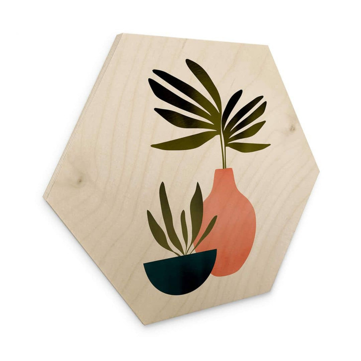 Holzbild Kubistika - Skandinavisches Stillleben - Hexagon - WA353666
