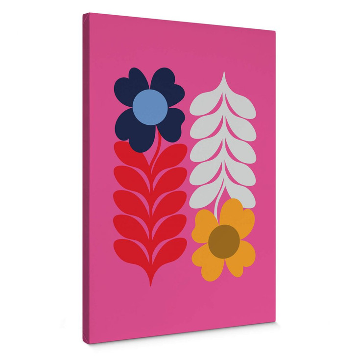 Leinwandbild Collett - Bunte Retroblumen - WA402684