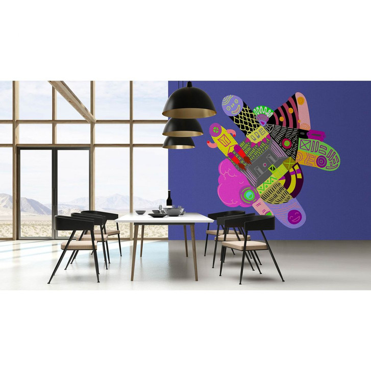Livingwalls Fototapete Walls by Patel 3 Looneyland 2 blau, lila, grün, schwarz, gelb - WA327958