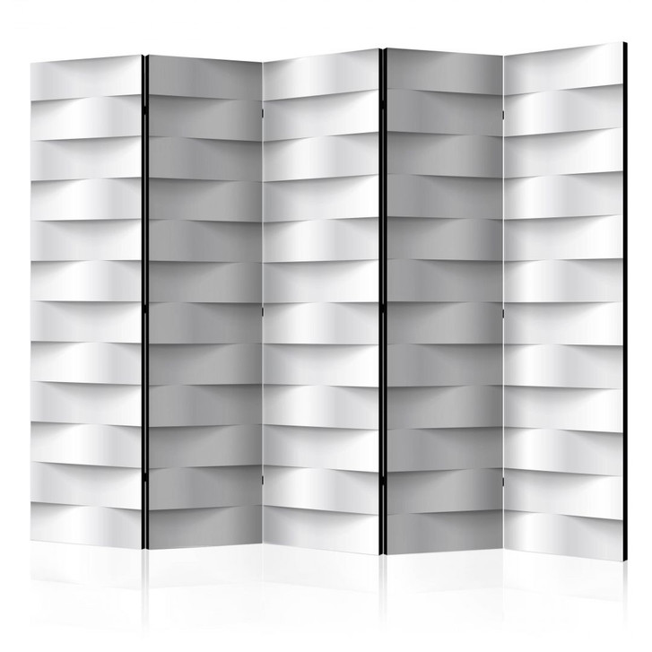 Paravent, Raumteiler freistehend, Trennwand - Weisse Illusion, 5-teilig - 225 x 172 cm - WA452894