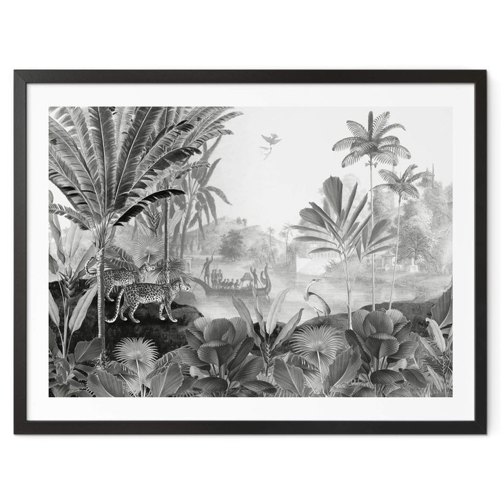 Poster Sir Edward - Landschaft mit Leoparden schwarz weiss - WA380273