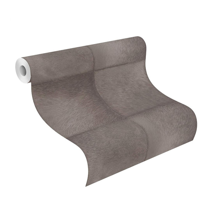 Rasch Vliestapete Club in Felloptik mit Quadraten taupe - WA312079