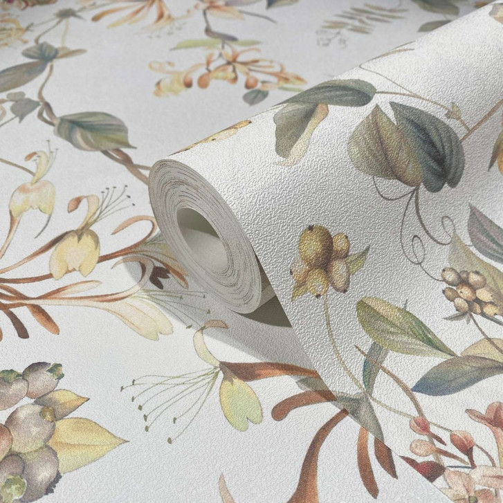 Vliestapete mit abstraktem Blumenmotiv weiss, grün Floral - WA445785