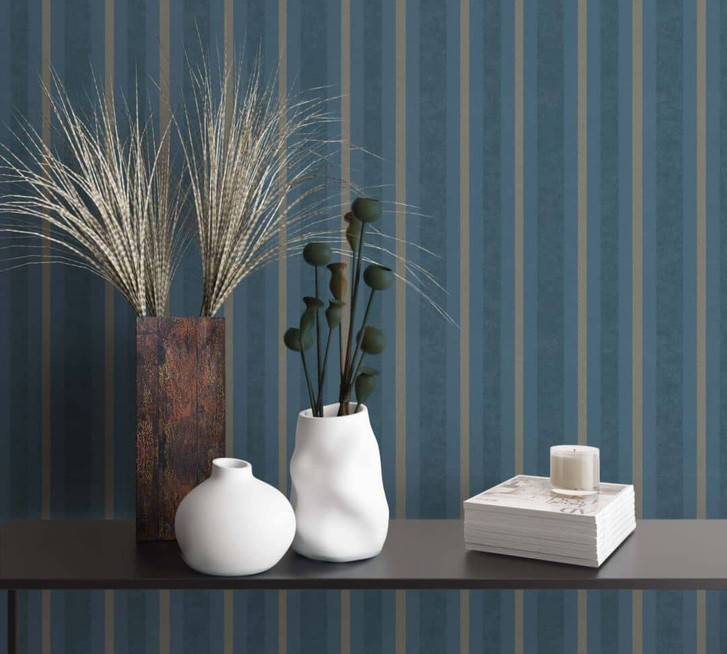 Vliestapete Streifen Klassisch, Romantisch, Opulent in Blau - WA482878