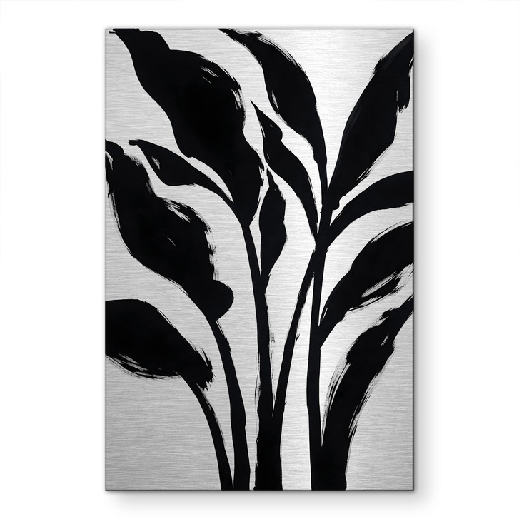 Alu-Dibond gebürstet mit Silbereffekt - Botanische Pinselkunst - Bruzual - WA518055