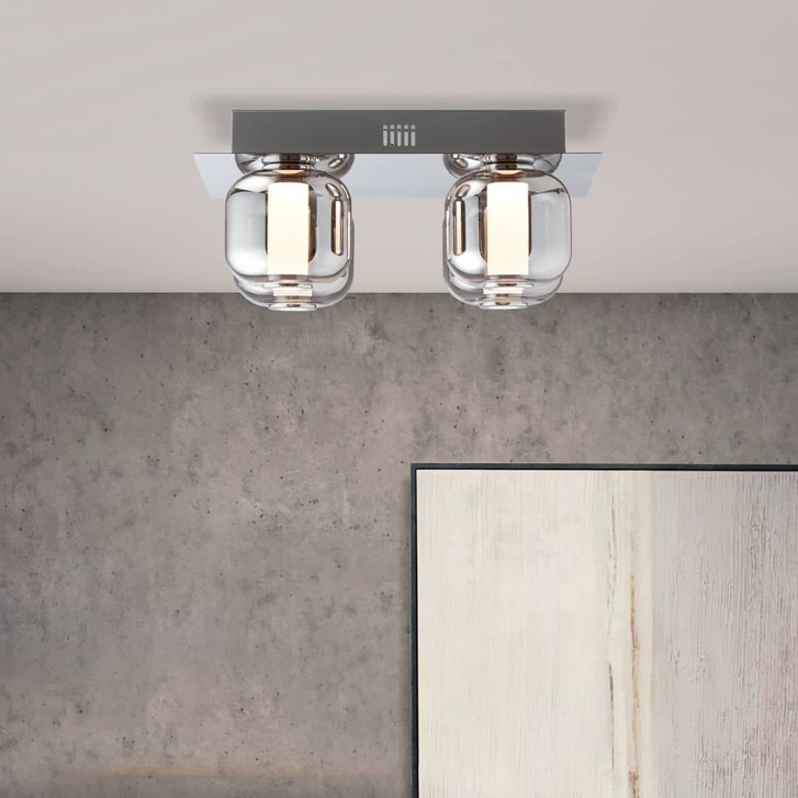 Deckenleuchte Martin, grau, 15 x 35 cm, Glas Innenleuchte - WA438844