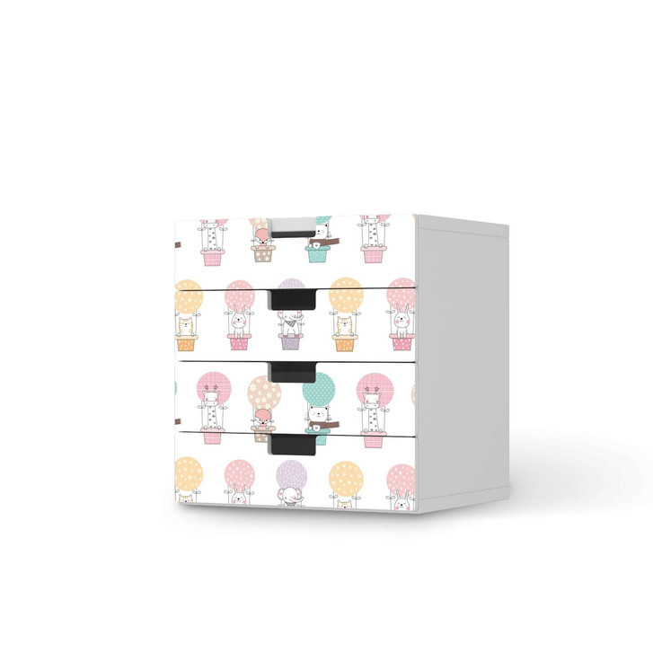 Klebefolie IKEA Stuva / Malad Kommode - 4 Schubladen - Flying Animals - CR112117