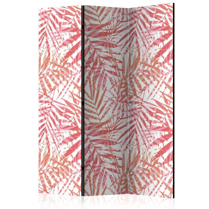 Paravent, Raumteiler freistehend, Trennwand - Palmenrot, 3-teilig - 135 x 172 cm - WA453887