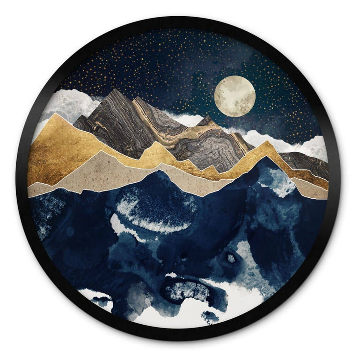 Poster Sternenhimmel im Winter - SpaceFrog Designs - Rund - WA417521