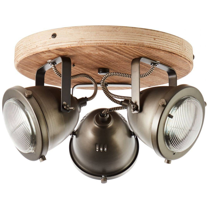 Spotrondell Dilara, braun, 17.5 x 28 cm, Holz Strahler - WA438573