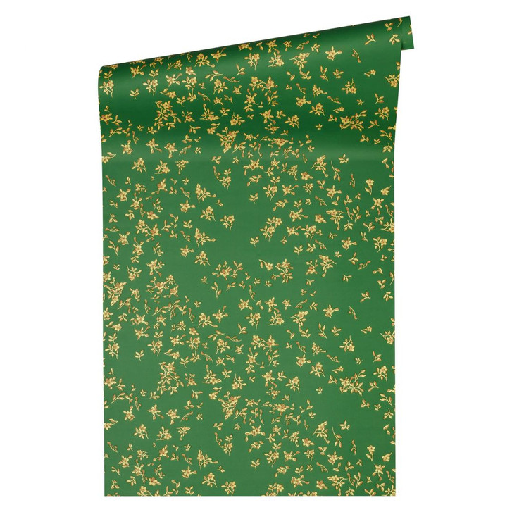 Versace wallpaper Vliestapete Barocco Birds Tapete grün, gelb, beige - WA267119