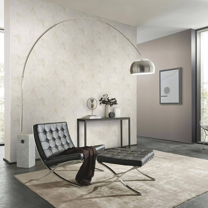 Vliestapete, Blumenmotivtapete Aurora champagner - WA492992