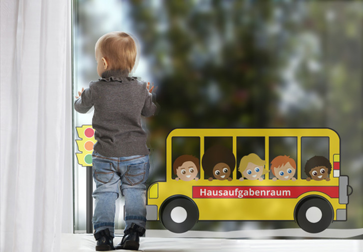 Fenstersticker Wunschtext Schulbus - CG10192