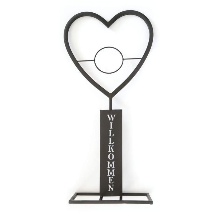 Gartendeko Welcome Herz mit Blumentopf Metalldeko - 73 x 34 x 36 cm - WA419970