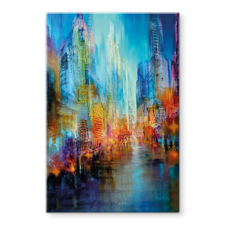 Glasbild Abstrakte Grossstadt - Schmucker - WA400090