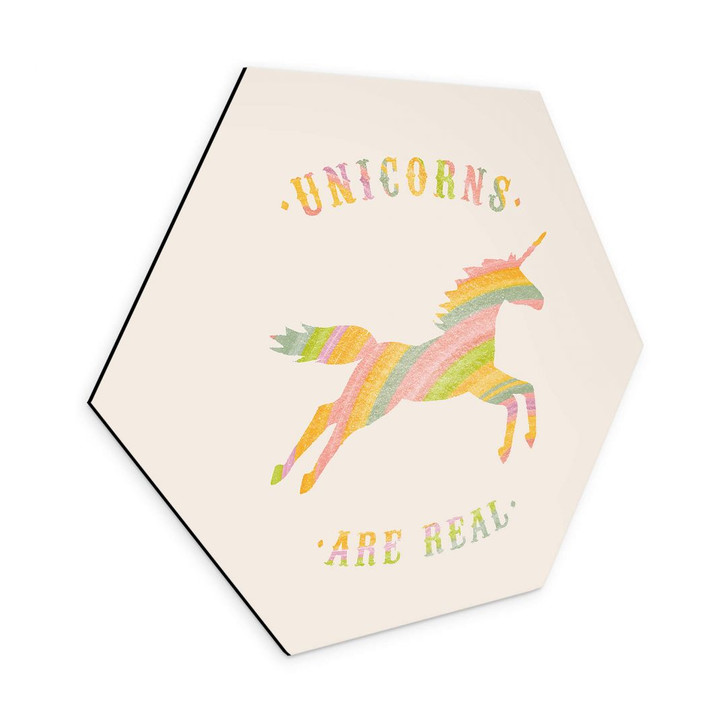 Hexagon - Alu-Dibond Bodart - Einhörner sind echt - WA393744