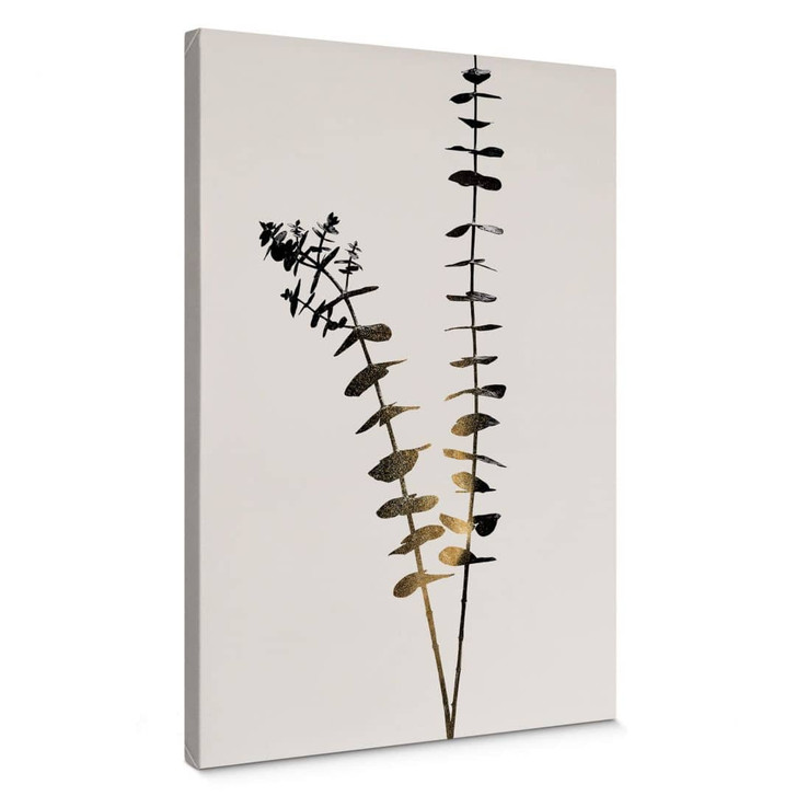 Leinwandbild Kubistika - Schwarz-Goldener Eukalyptus - WA327390