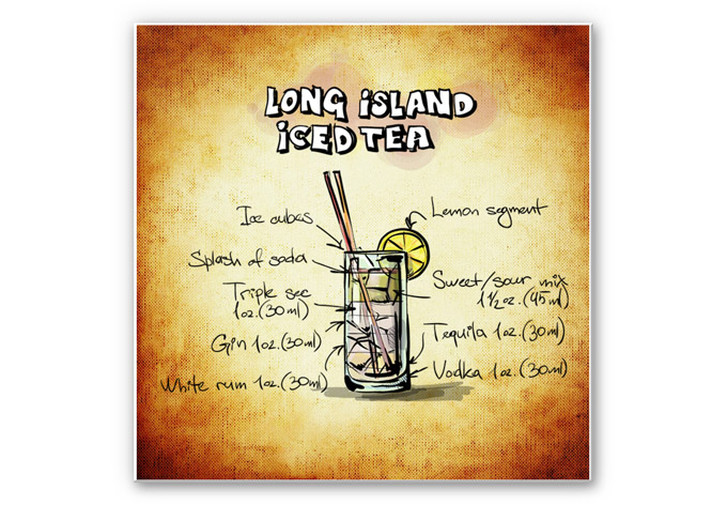 Wandbild Long Island Iced Tea - Rezept - WA193855