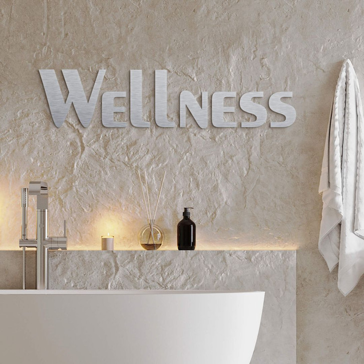 Alu-Dibond Buchstaben - Silbereffekt - Wellness - WA230889