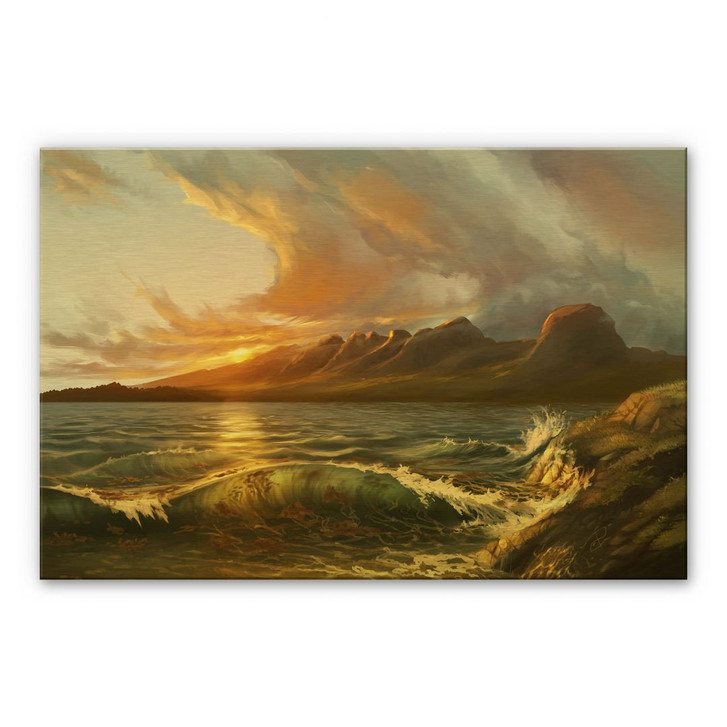 Alu-Dibond mit Goldeffekt aerroscape - England: Seven Sisters - WA231050
