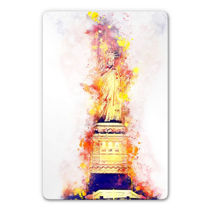 Glasbild Hugonnard - Watercolour: Statue of Liberty - WA271917