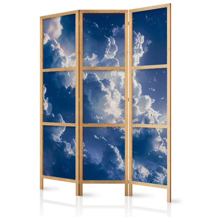 Japanischer Paravent, Raumteiler freistehend, Trennwand - Starry Delicate Clouds - WA455008
