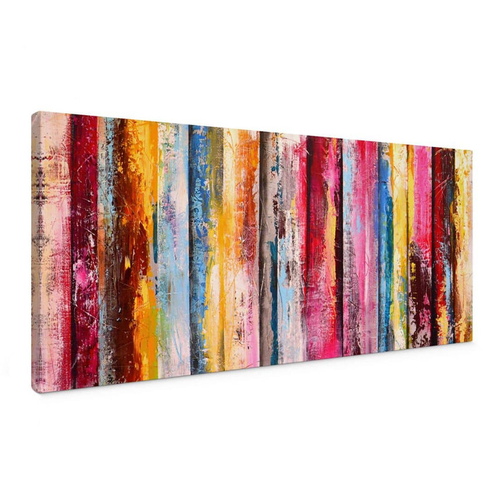 Leinwandbild Bunte Streifenmalerei - Fedrau - Panorama - WA432997