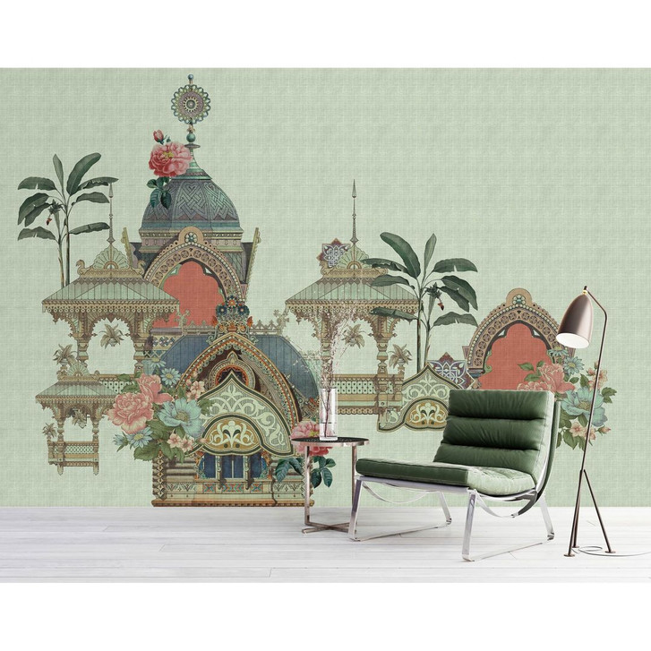 Livingwalls Fototapete Walls by Patel 3 Jaipur 1 grün, beige, rot - WA327931