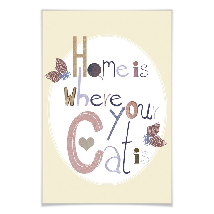 Poster Loske - Home is where your cat is - WA163574