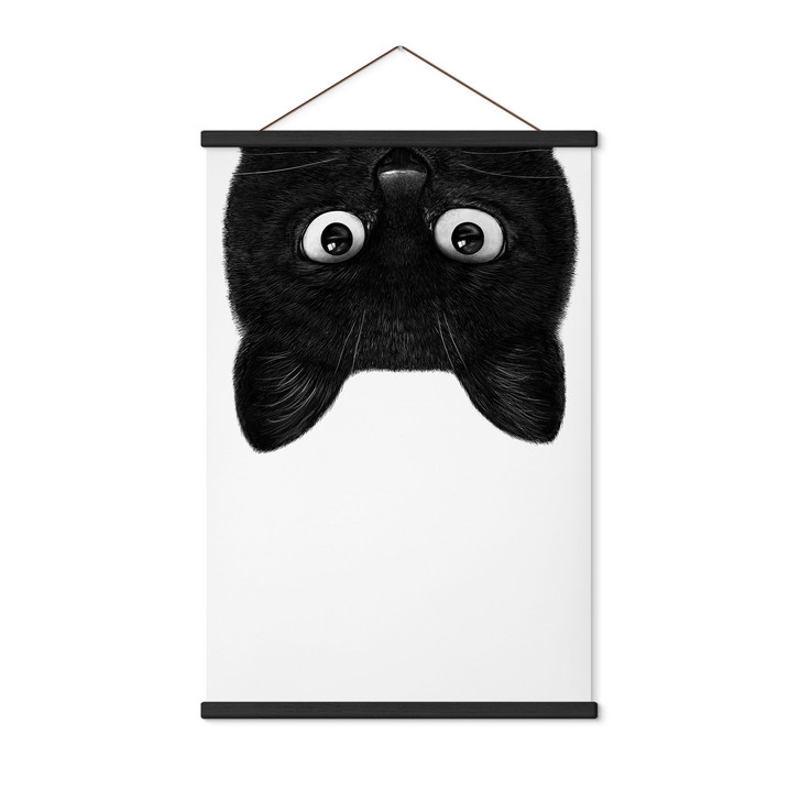 Stoffbild Schwarze Katze kopfüber - Korenkova - WA515437