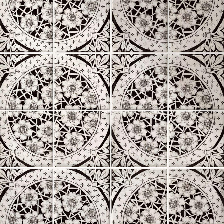 Fliesenaufkleber Dunkle Viktorianische Blüten - 12er Set - WA423424