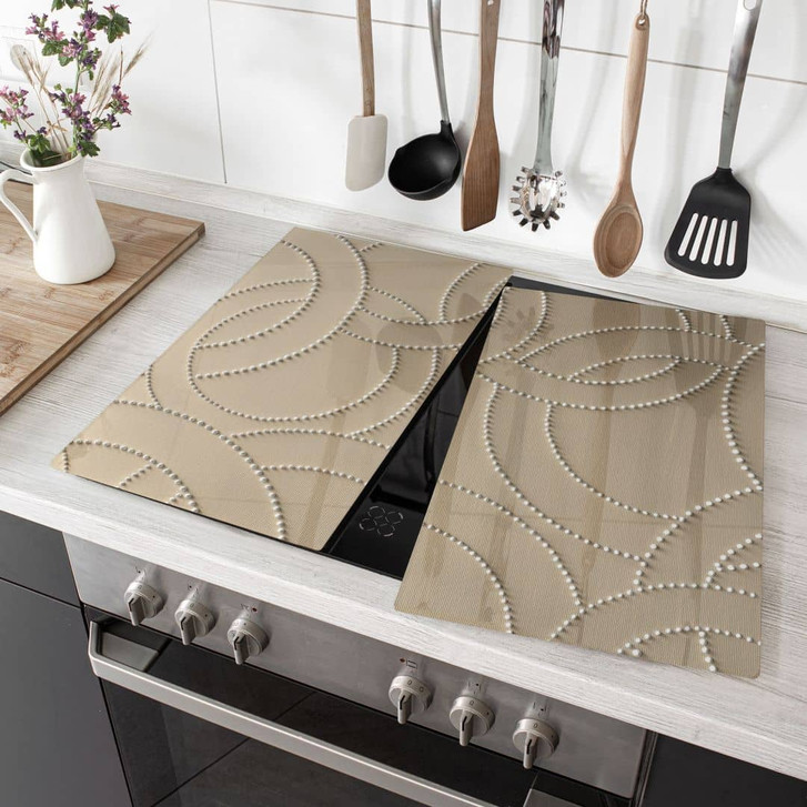 Herdabdeckplatte Abstrakte Ringe beige - Grande - WA457068