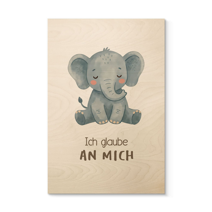 Holzbild mit Elefant - Glaubenssatz 