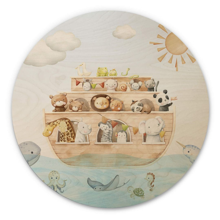 Kinderzimmer Holzbild Oliver Robins - Arche Noah - Rund - WA400911