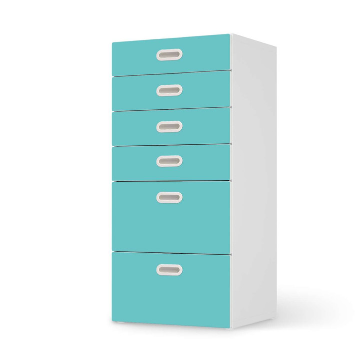Klebefolie IKEA Stuva / Fritids Kommode - 6 Schubladen - Türkisgrün Light - CR110254