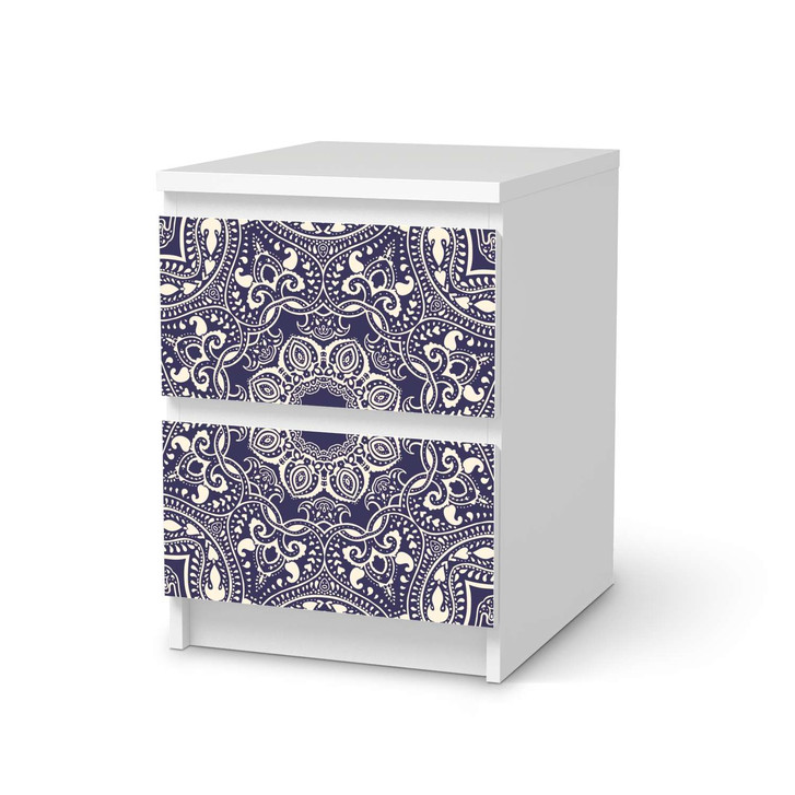 Möbelfolie IKEA Malm Kommode 2 Schubladen - Blue Mandala - CR116108