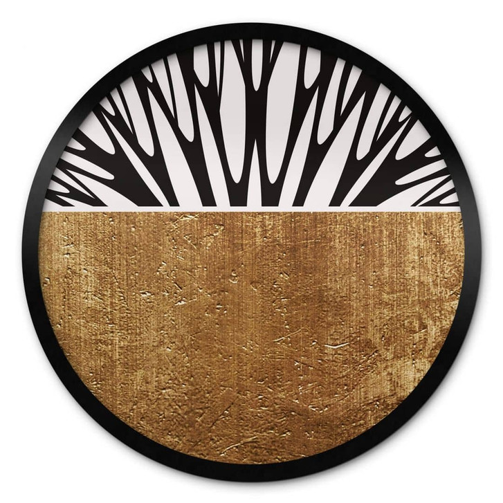 Poster Kubistika - Baum des Lebens - Gold - Rund - WA337614