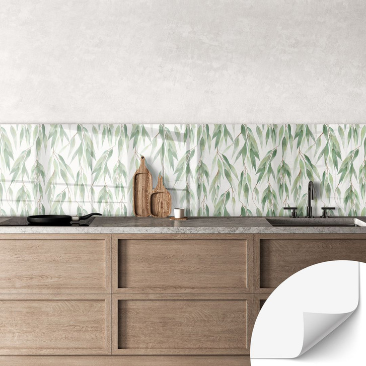 Selbstklebende Küchenrückwand Zweige mit grünen Blättern - UN Designs - WA428881