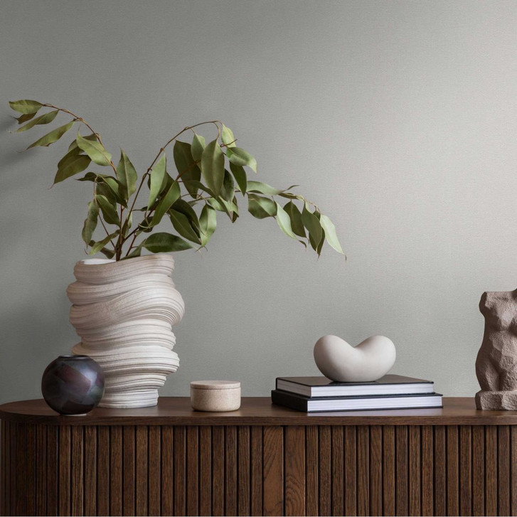 Unitapete mit feiner Struktur Mittelgrau – Vliestapete in moderner Textiloptik - WA458882