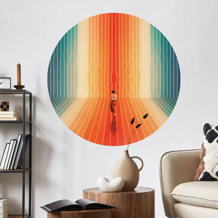 Wandtattoo Frau vor der Regenbogen-Kulisse - Taudalpoi - Rund - WA412611