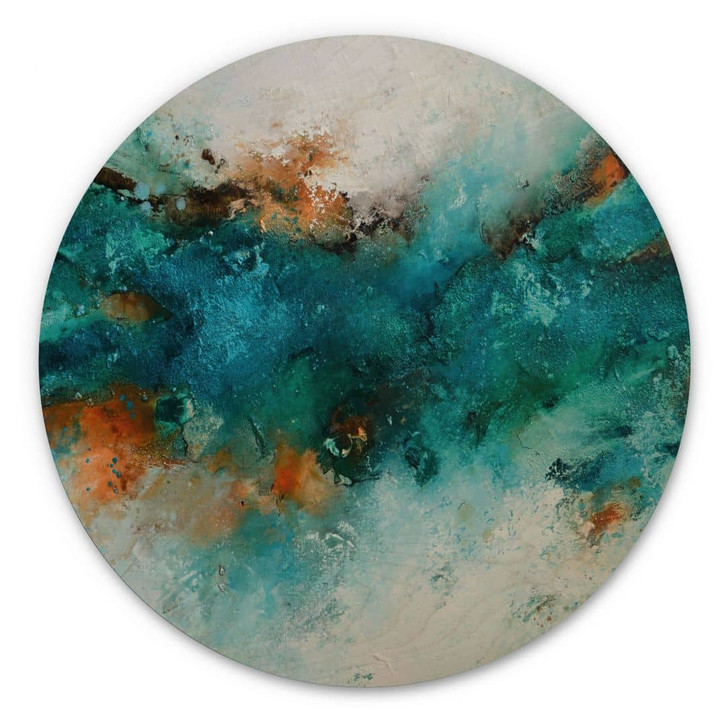 Holzbild Gefrorenes Wasser - Fedrau - Rund - WA432464