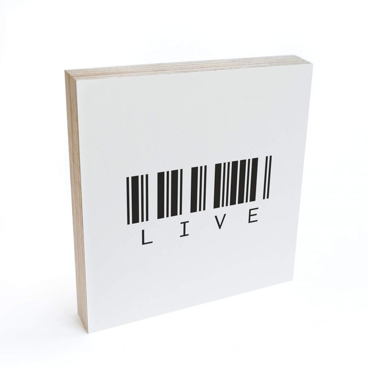 Holzbild zum Hinstellen - Barcode Live - 15x15cm - WA295660