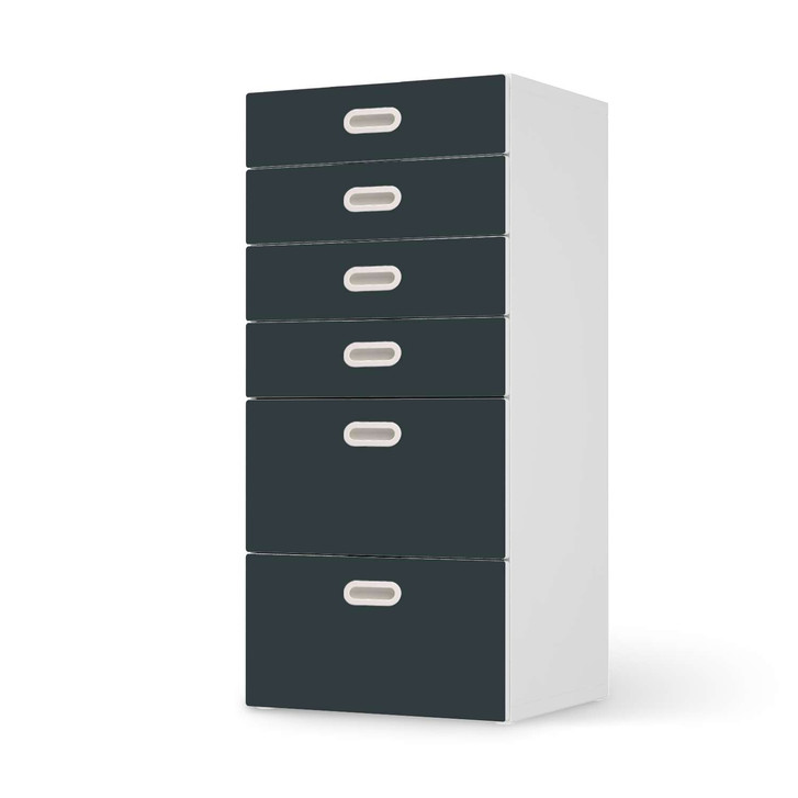 Klebefolie IKEA Stuva / Fritids Kommode - 6 Schubladen - Blaugrau Dark - CR110156