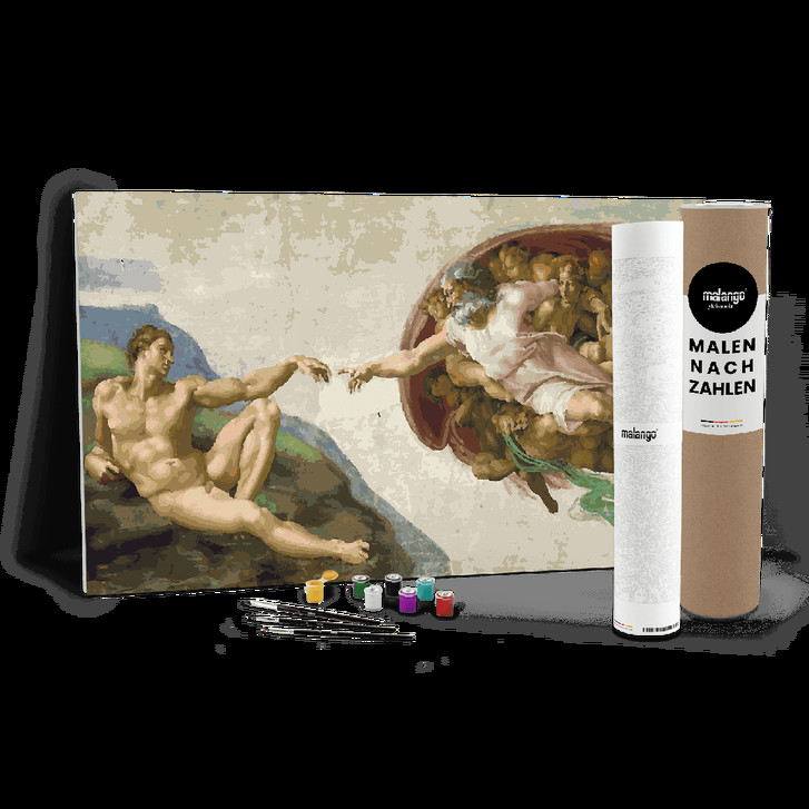Malen nach Zahlen Leinwandbild - Michelangelo - Die Erschaffung Adams - WA447916