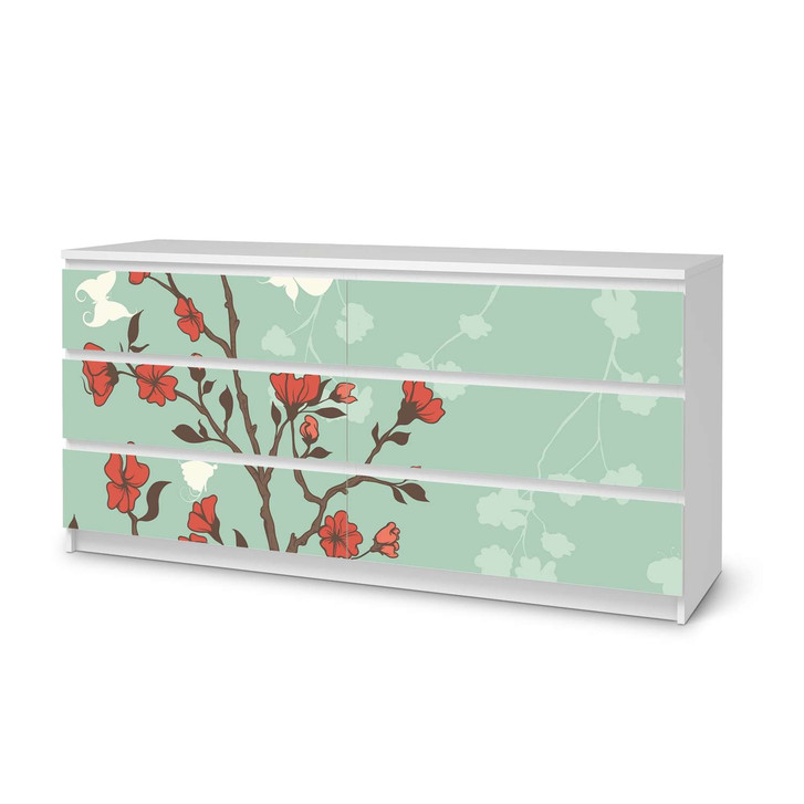Möbelfolie IKEA Malm Kommode 6 Schubladen (breit) - Blütenzauber - CR116537