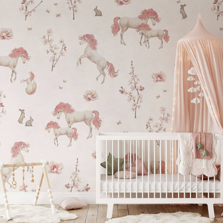 Fototapete Einhorntraum im Blütenland - Kikki Belle - WA432010