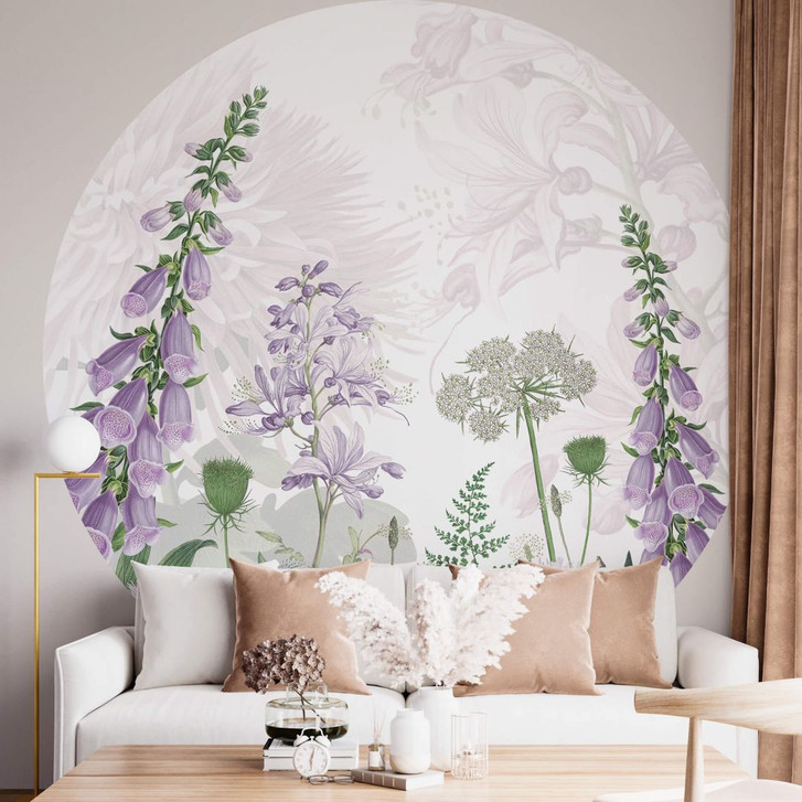 Fototapete Sir Edward - Lila Fingerhut - Rund - Selbstklebend/Vlies - WA353660