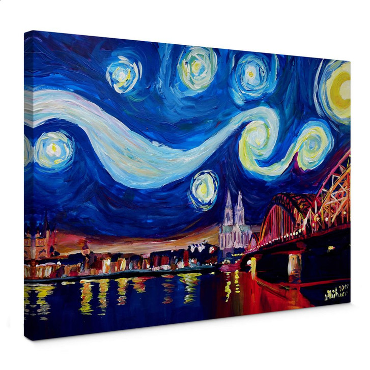 Leinwandbild Bleichner - Köln bei Nacht - WA358937